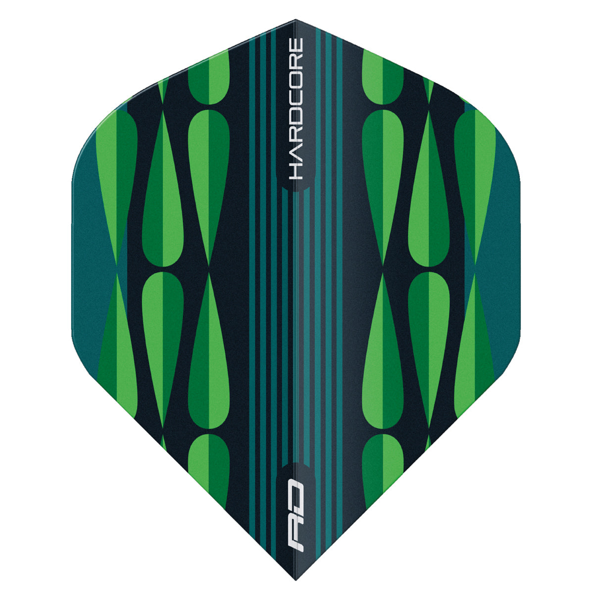 Hardcore Radical Green Teardrop Standard Dart Flights by Red Dragon