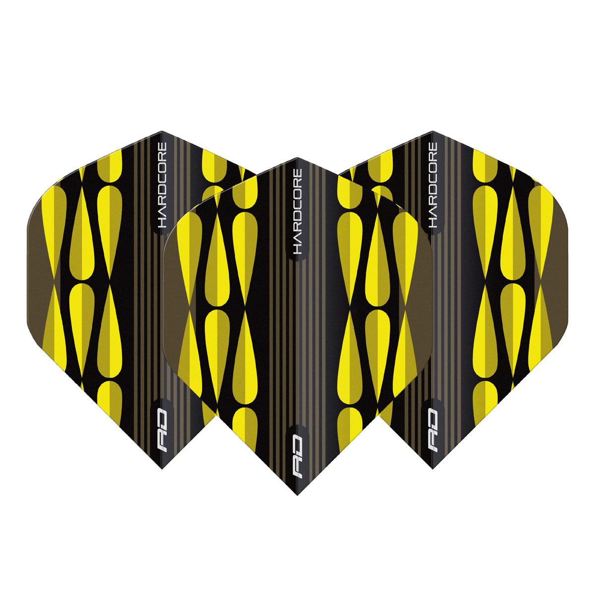 Hardcore Radical Yellow Teardrop Standard Dart Flights by Red Dragon