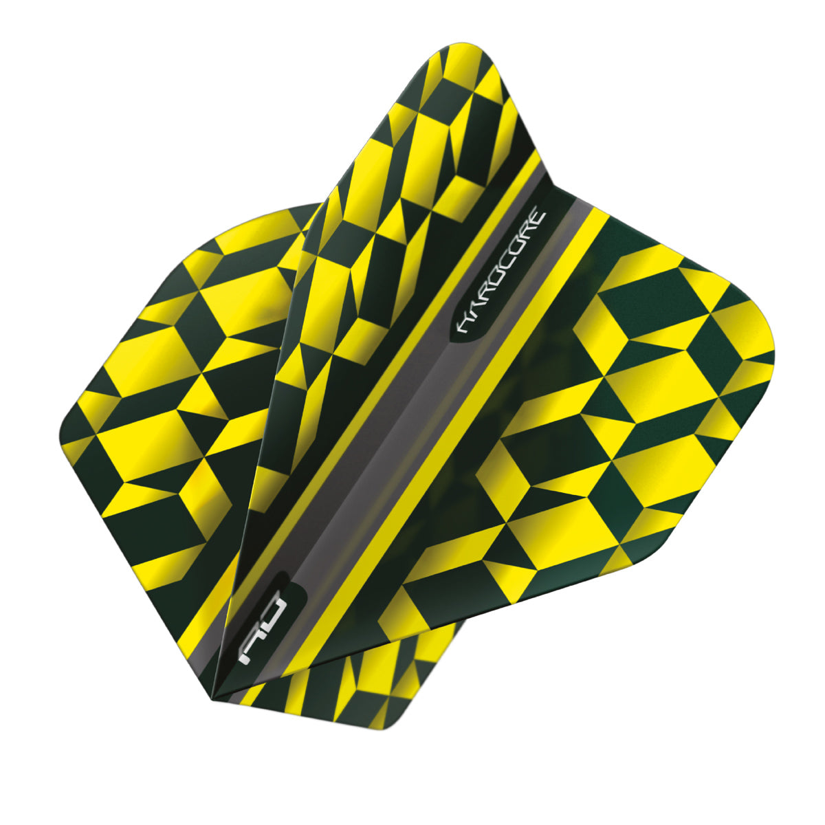 Hardcore Radical Yellow & Black Geometric Standard Dart Flights by Red Dragon