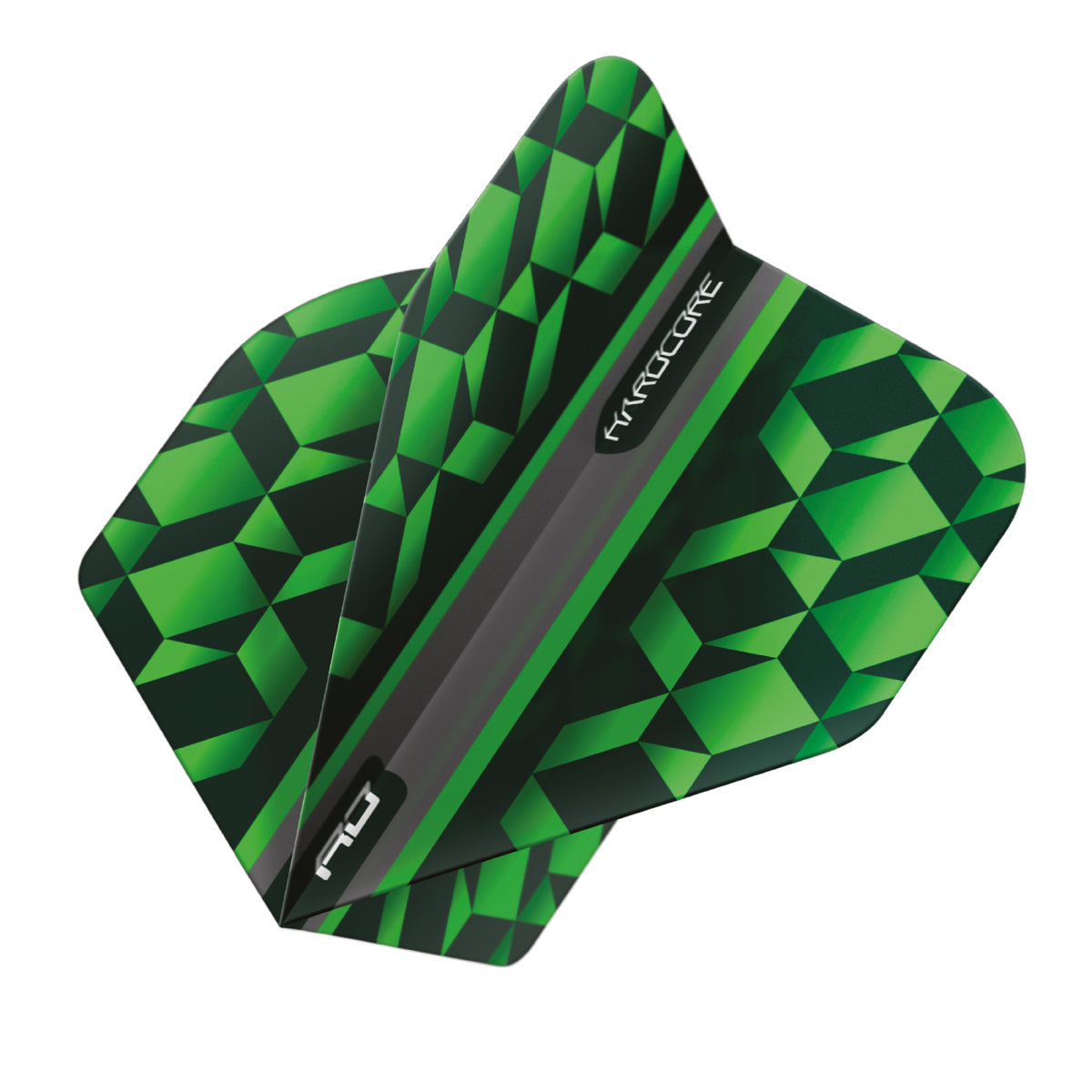 Hardcore Radical Green & Black Geometric Standard Dart Flights by Red Dragon