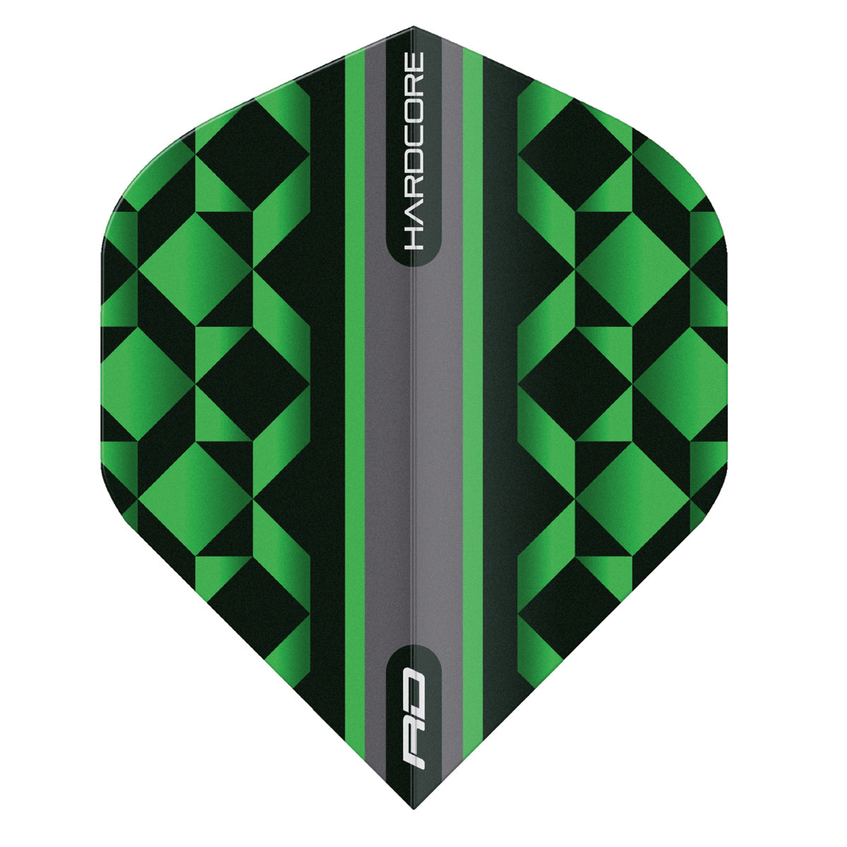 Hardcore Radical Green & Black Geometric Standard Dart Flights by Red Dragon
