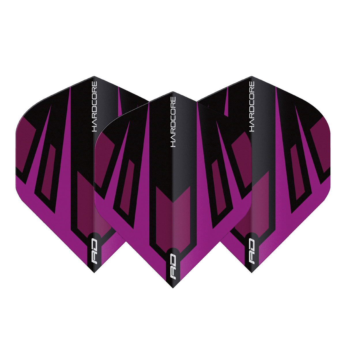 Hardcore Radical Purple & Black Fan Standard Dart Flights by Red Dragon