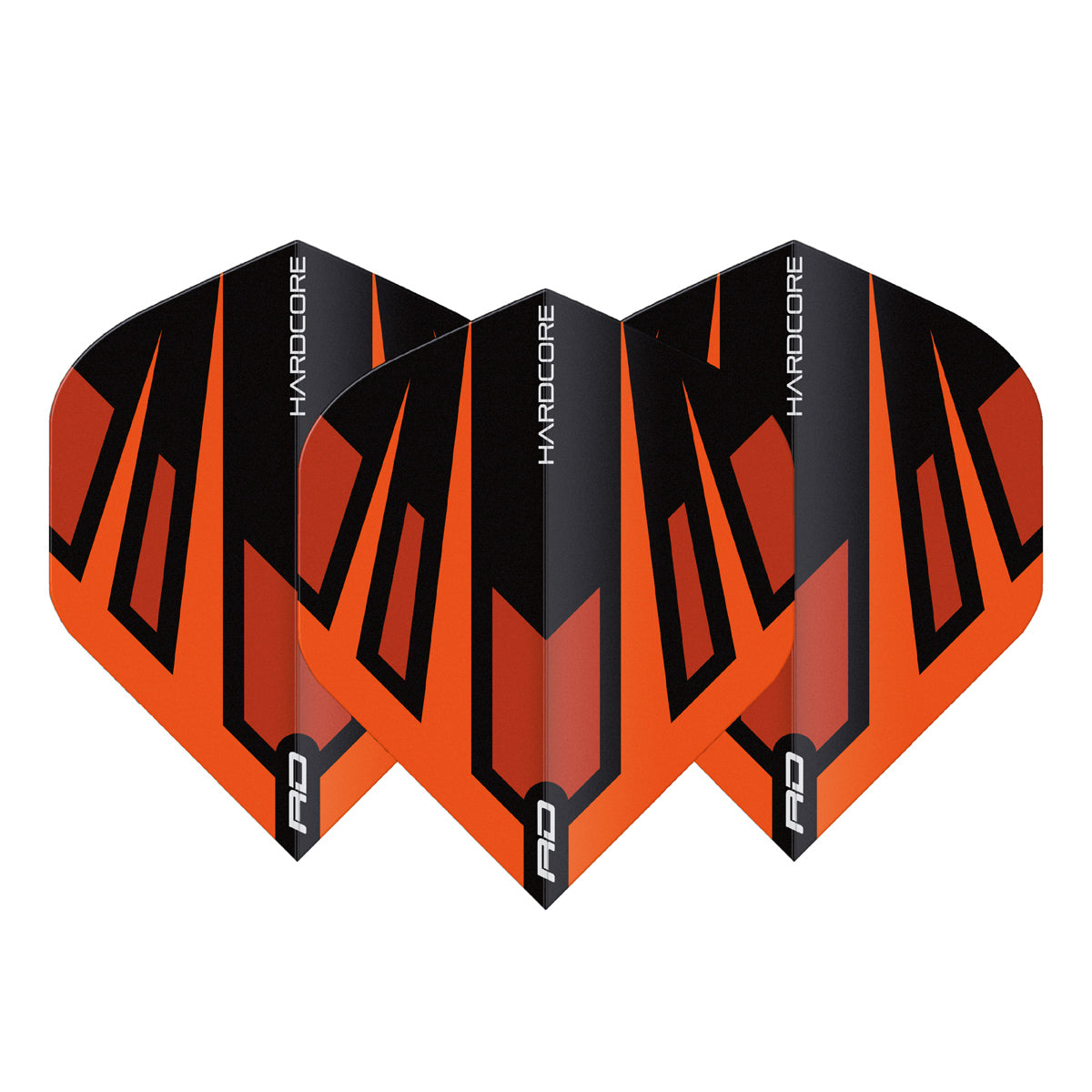 Hardcore Radical Orange & Black Fan Standard Dart Flights by Red Dragon