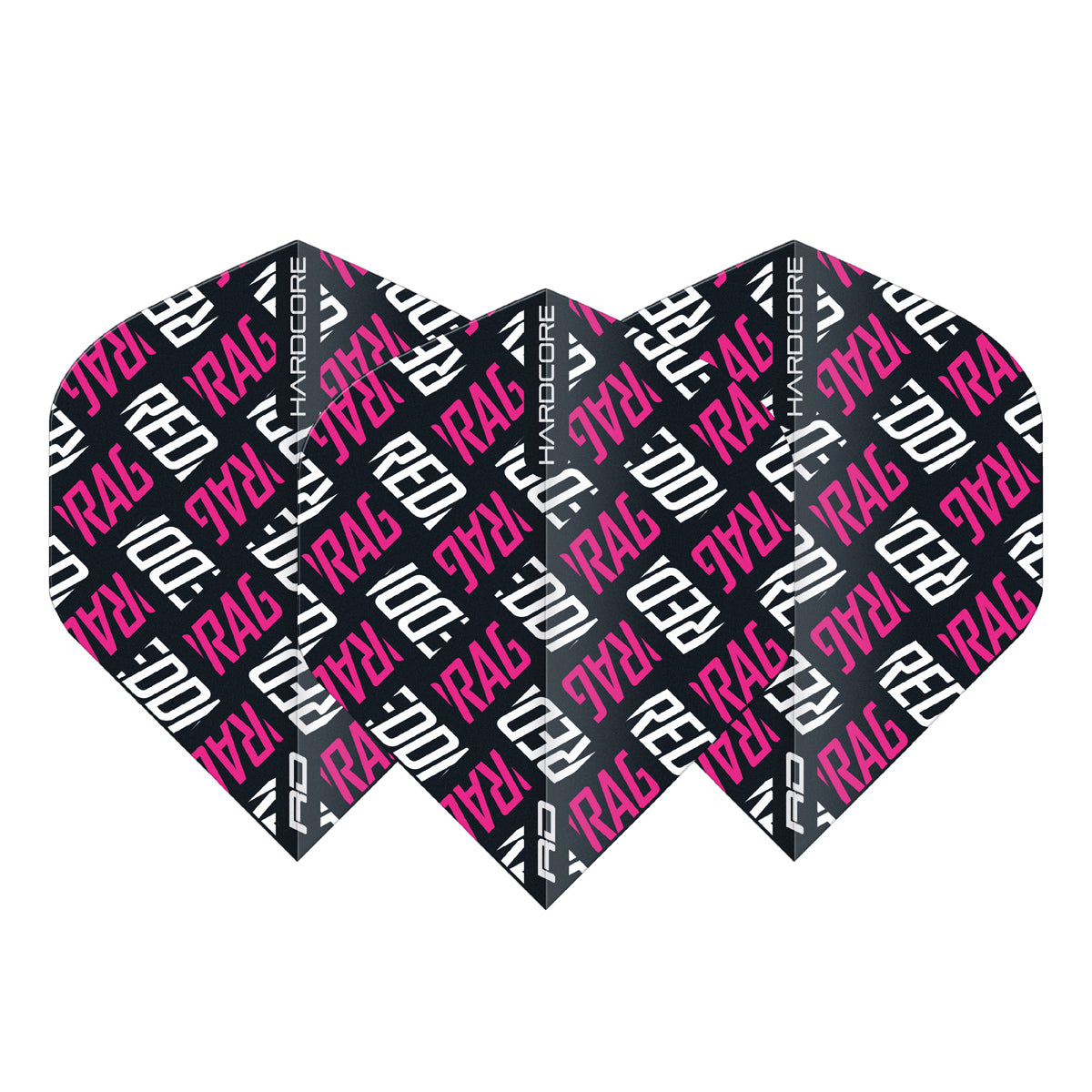 Hardcore XT Pink and White Red Dragon Logo Standard Dart Flights by Red Dragon