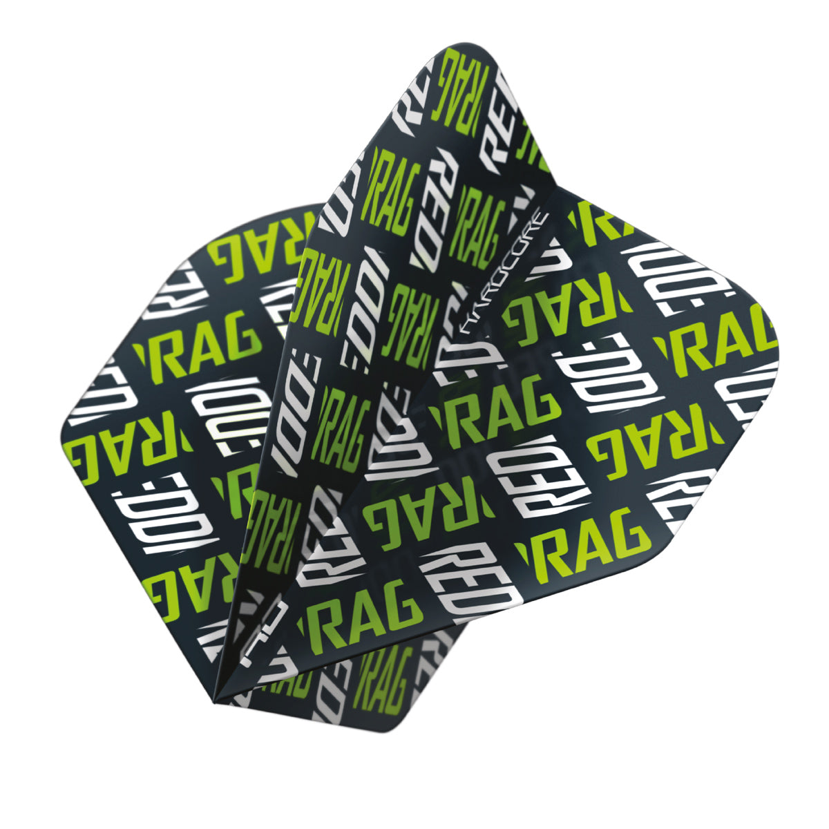 Hardcore XT Green and White Red Dragon Logo Standard Dart Flights by Red Dragon