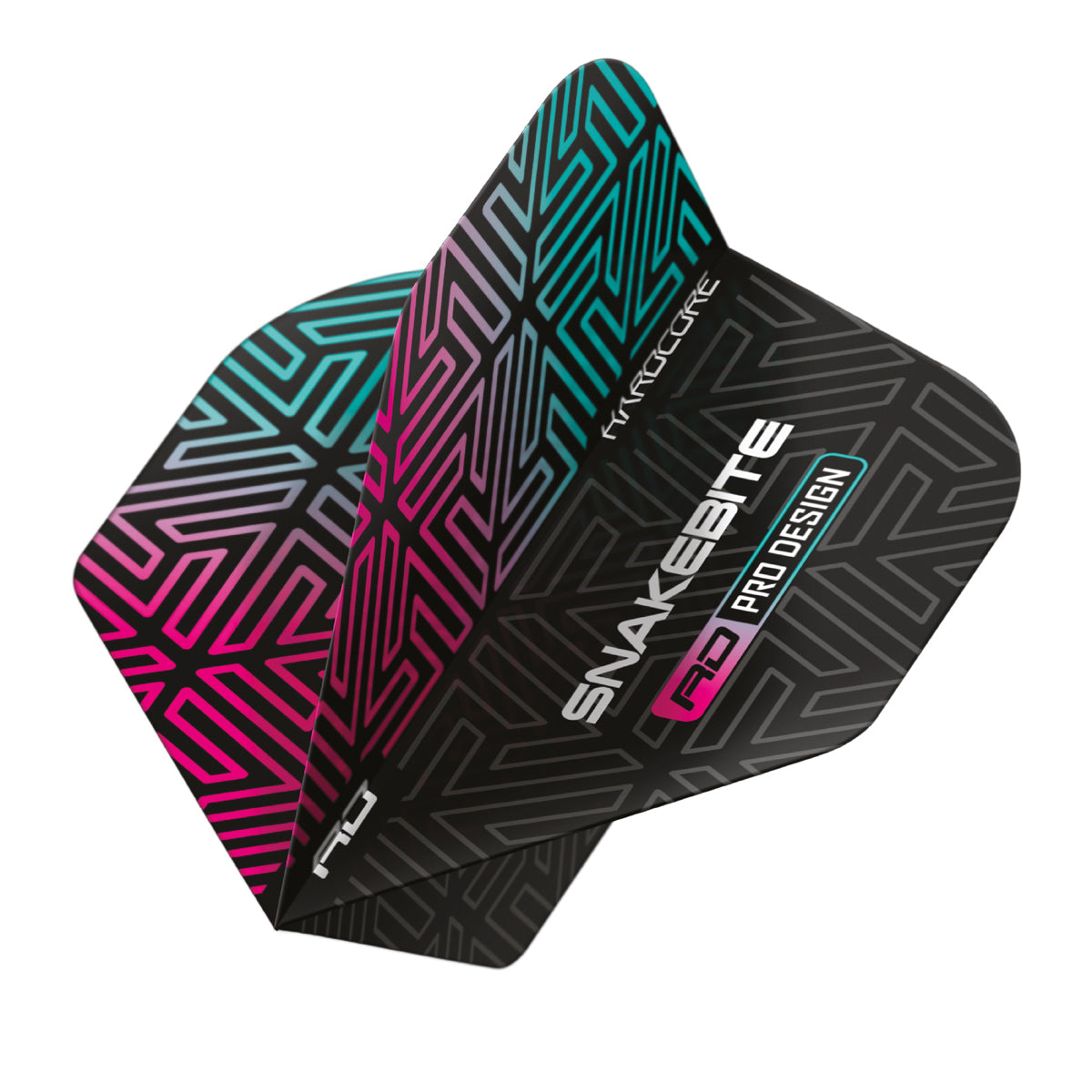 Hardcore Premium Snakebite Black & Rainbow Standard Dart Flights by Red Dragon