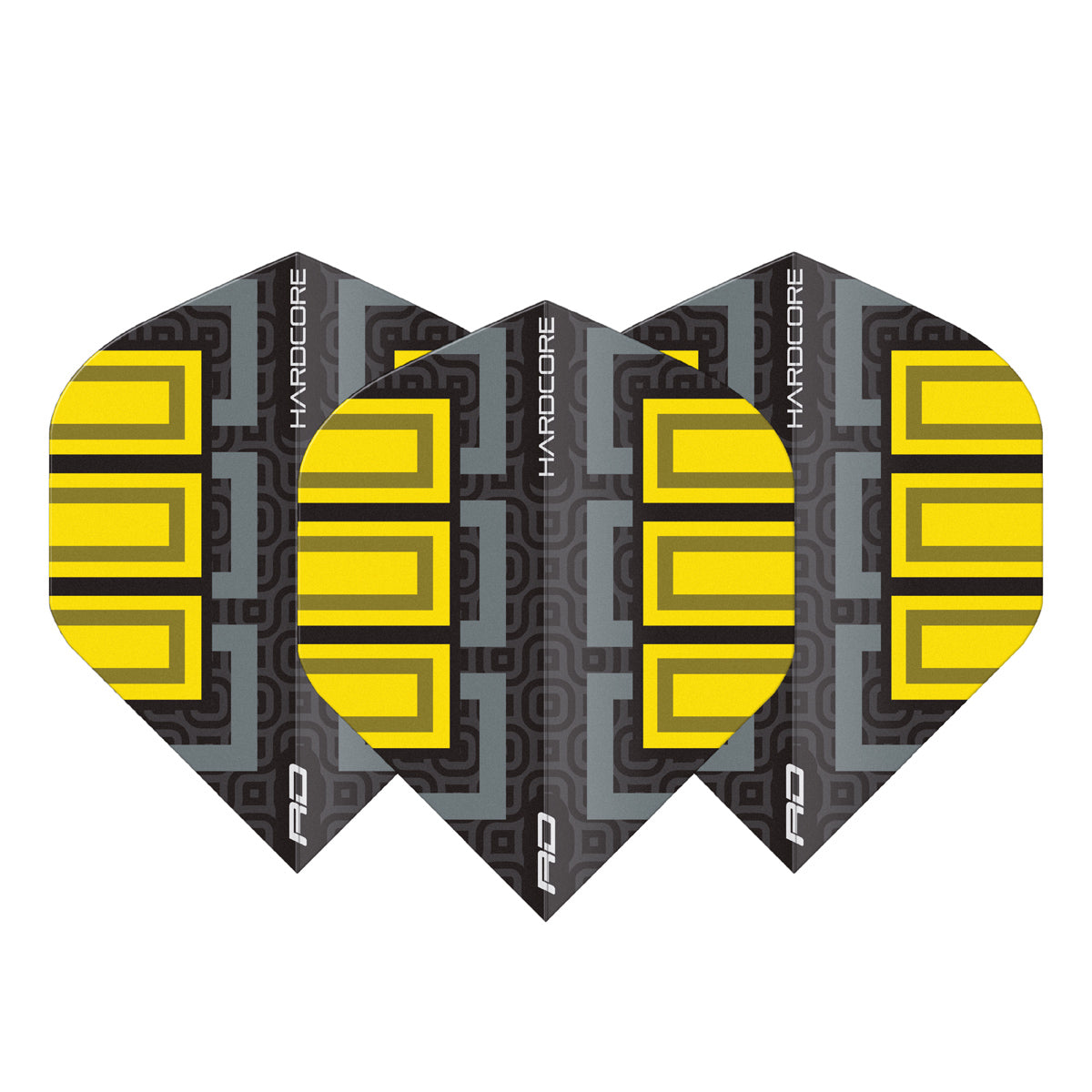 Hardcore Radical Black & Yellow Blocks Standard Dart Flights by Red Dragon