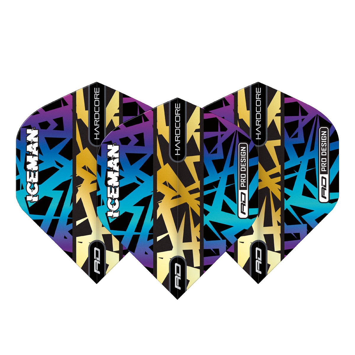 Hardcore Premium Gerwyn Price Rainbow & Gold Standard Dart Flights by Red Dragon