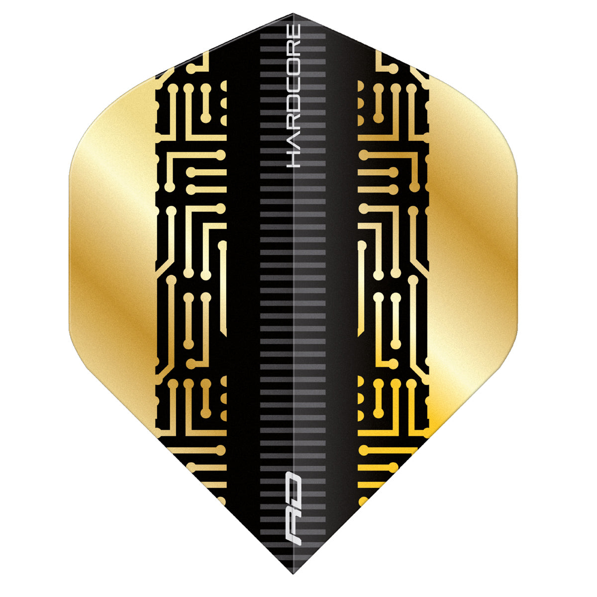 Hardcore Premium Gold & Black Maze Standard Dart Flights by Red Dragon