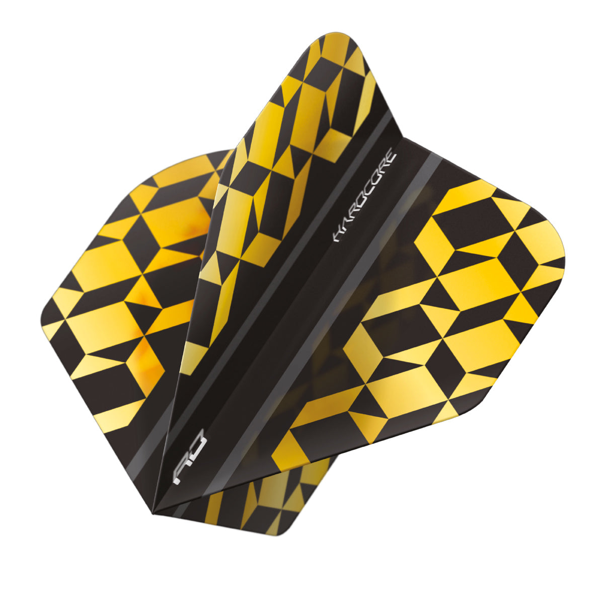Hardcore Premium Gold & Black Geometric Standard Dart Flights by Red Dragon
