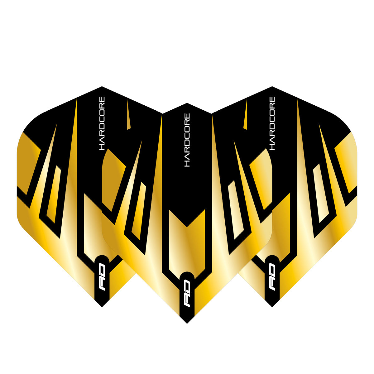 Hardcore Premium Gold & Black Tribal Standard Dart Flights by Red Dragon