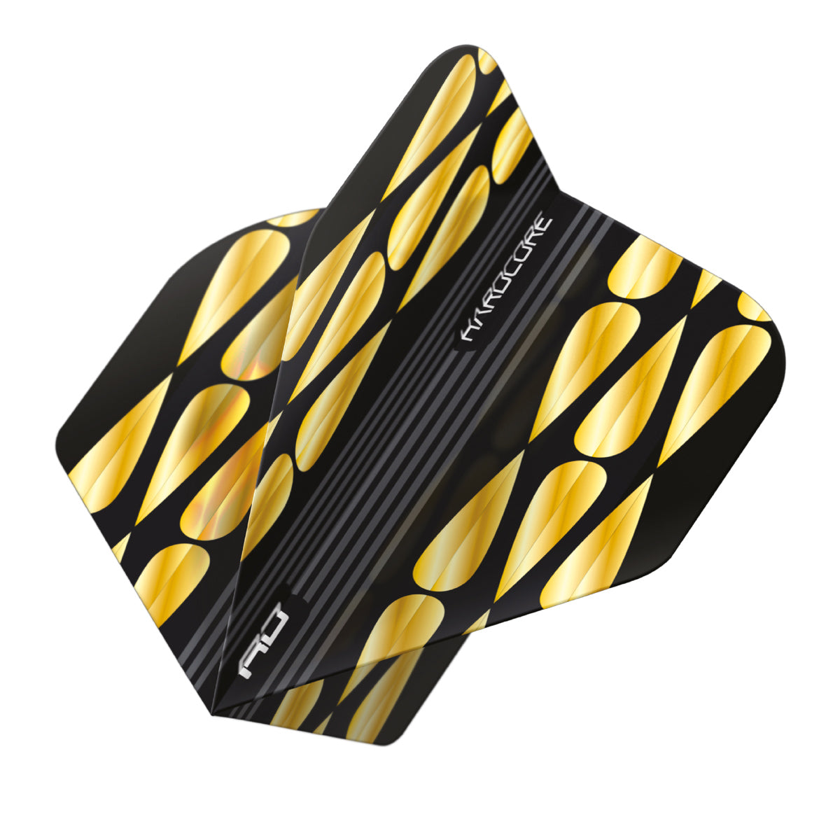 Hardcore Premium Gold & Black Teardrop Standard Dart Flights by Red Dragon