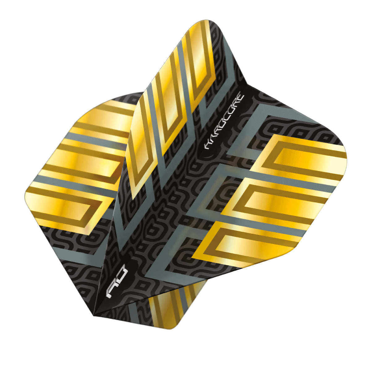 Hardcore Premium Gold & Black Block Standard Dart Flights by Red Dragon