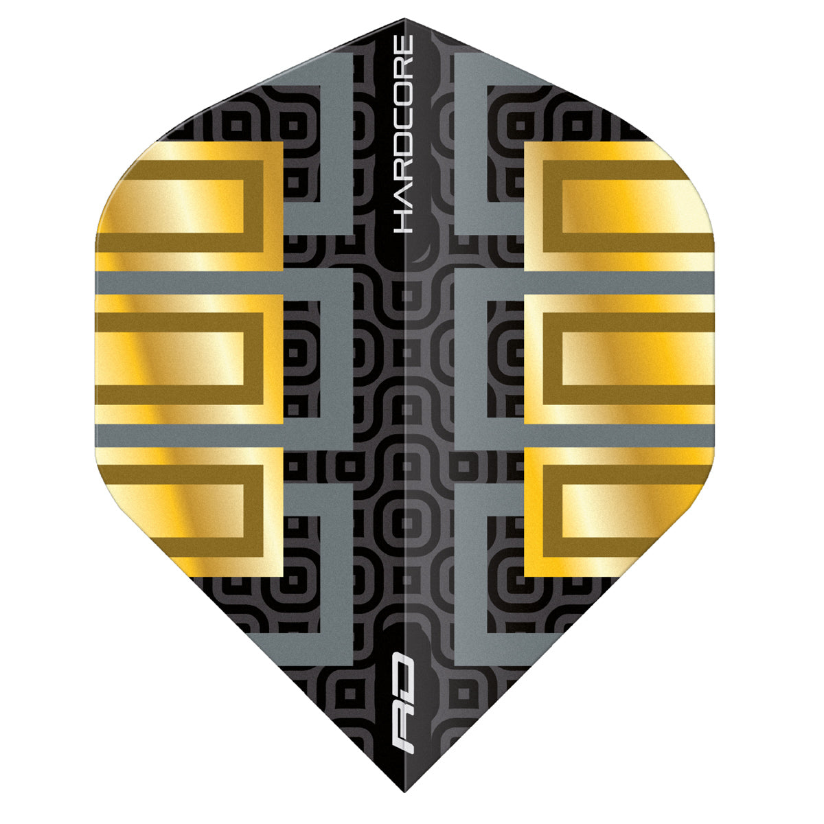 Hardcore Premium Gold & Black Block Standard Dart Flights by Red Dragon
