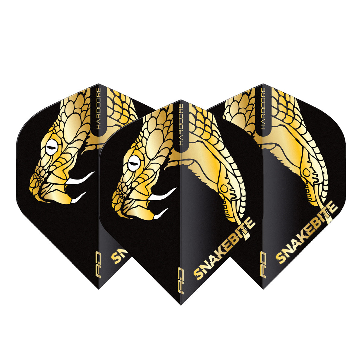 Hardcore Premium Snakebite Gold Snake Standard Dart Flights by Red Dragon