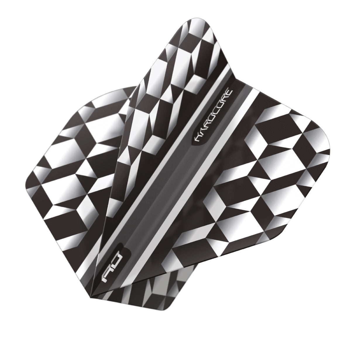Hardcore Radical White & Black Geometric Standard Dart Flights by Red Dragon