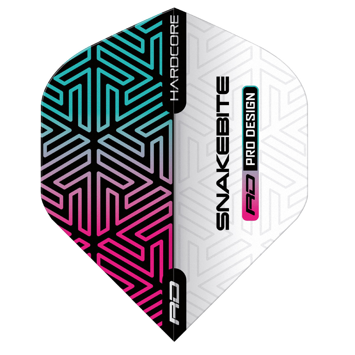Hardcore Premium Snakebite White & Rainbow Standard Dart Flights by Red Dragon