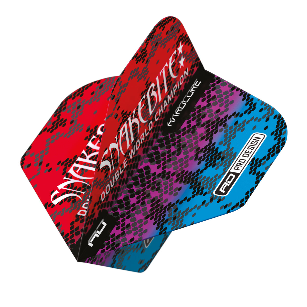 Hardcore Snakebite Multi Snakeskin Red Standard Dart Flights by Red Dragon