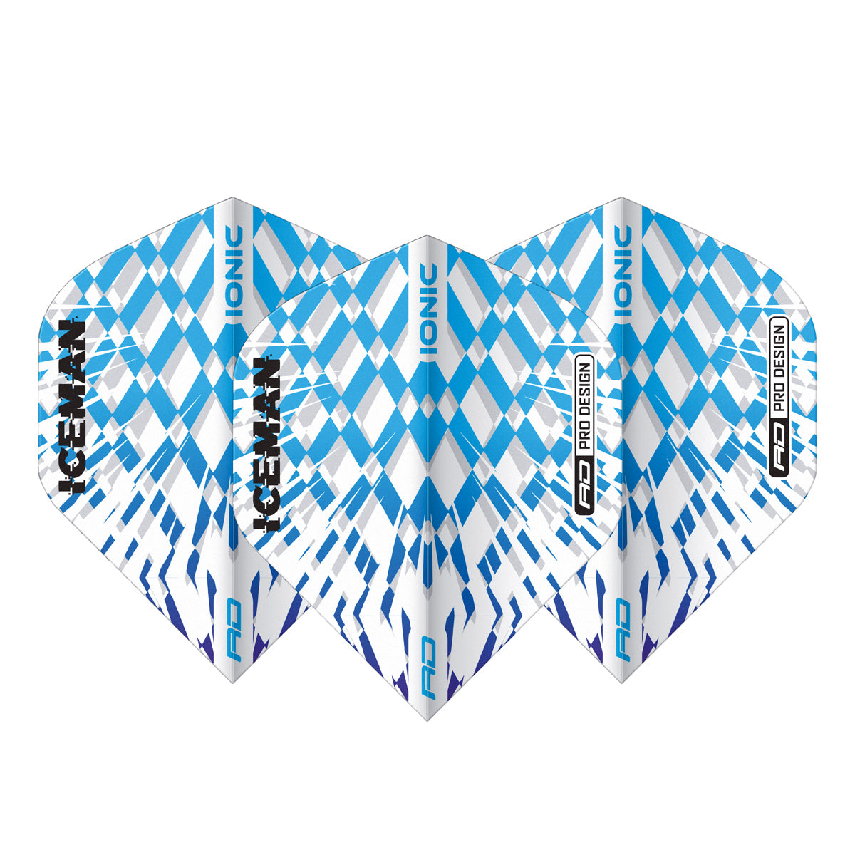 Hardcore Ionic Gerwyn Price Blue & White Burst Standard Dart Flights by Red Dragon