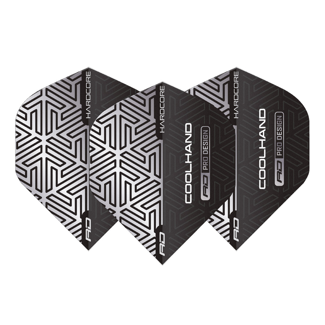 Hardcore Cool Hand Grey and White Standard Dart Flights by Red Dragon