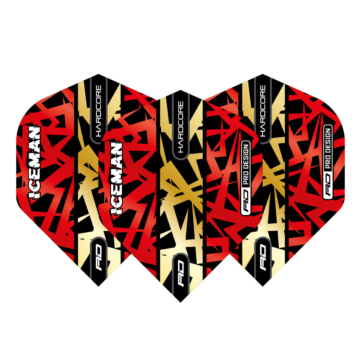 Gerwyn Price Red & Gold Hardcore Premium Standard Dart Flights by Red Dragon