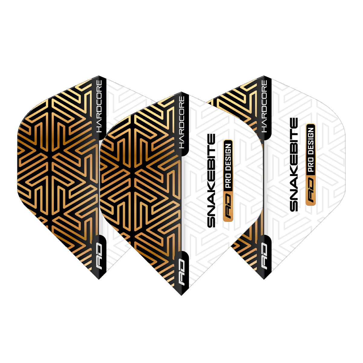 Peter Wright White & Bronze Hardcore Premium Standard Dart Flights by Red Dragon