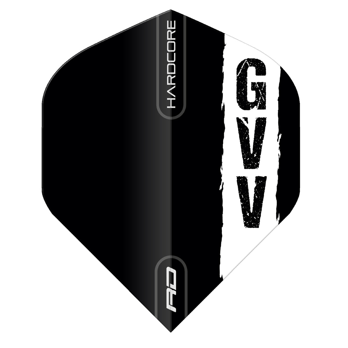 Gian van Veen Black with GVV logo Hardcore Standard Dart Flights by Red Dragon