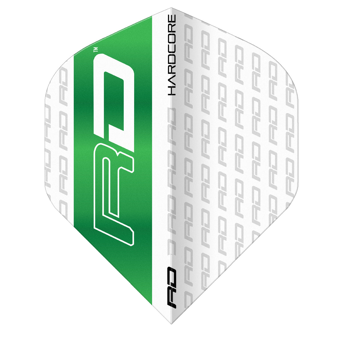 Hardcore XT White & Green RD Standard Dart Flights by Red Dragon