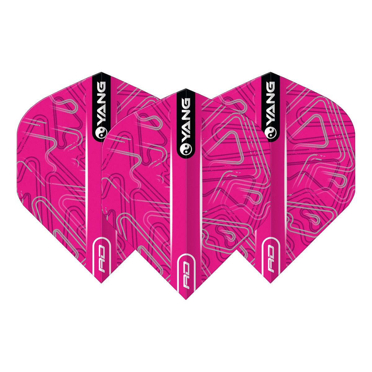 Yin Yang Pink & Black Standard Dart Flights by Red Dragon