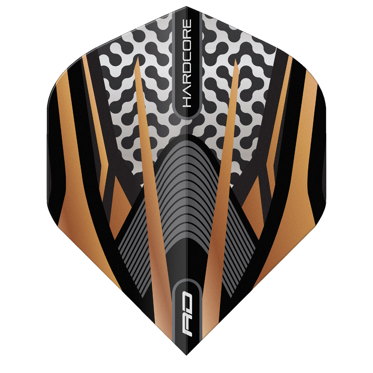Hardcore Premium Gold, Black & Grey Standard Dart Flights by Red Dragon