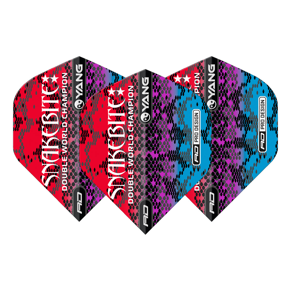 Peter Wright Green, Blue & Red Yin Yang Standard Dart Flights by Red Dragon