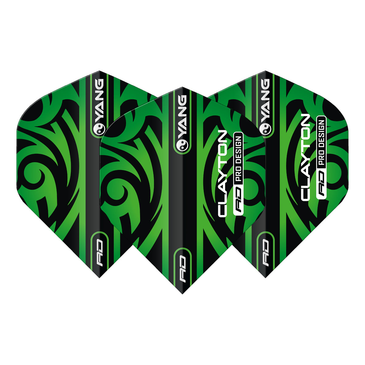 Jonny Clayton Red & Green Yin Yang Standard Dart Flights by Red Dragon