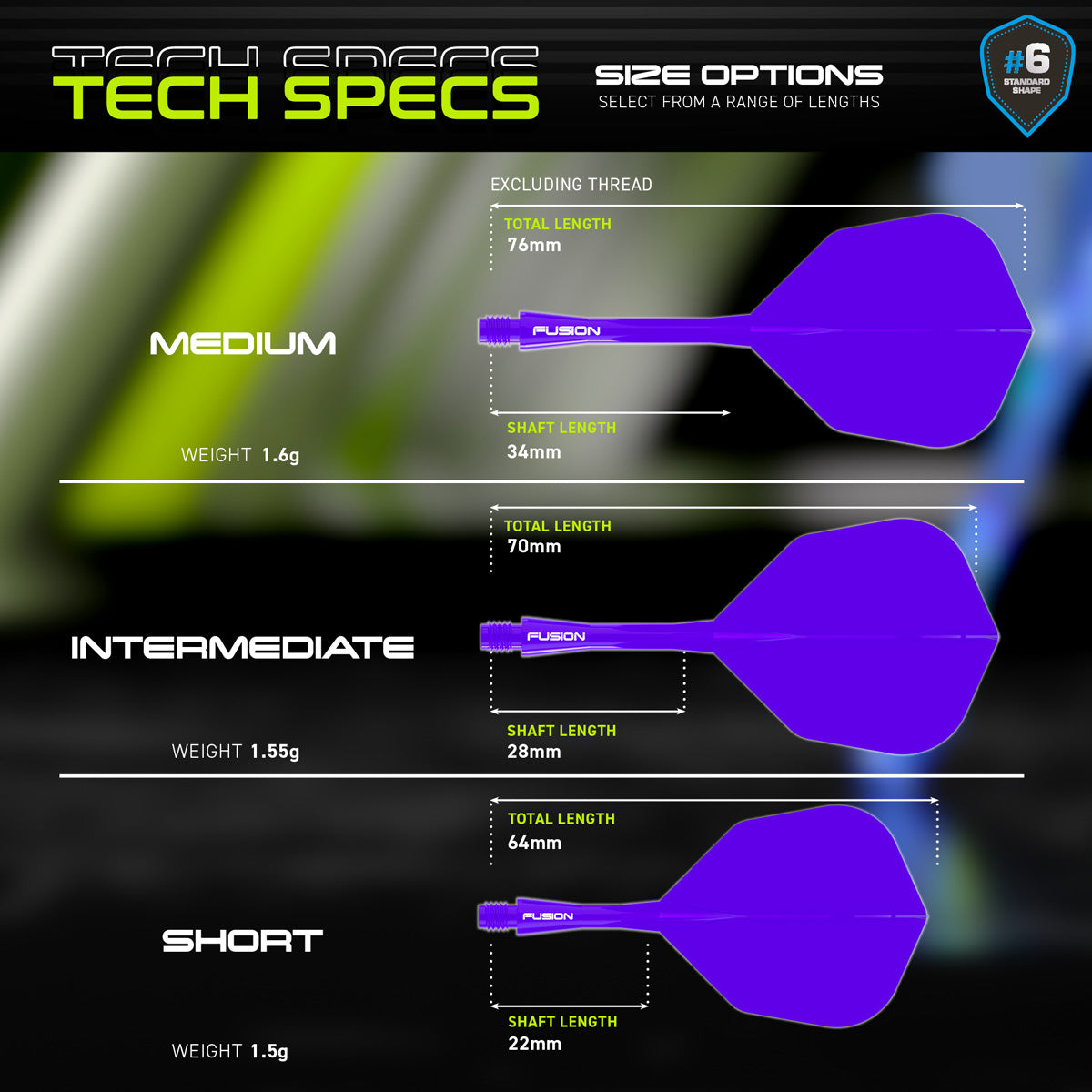 Winmau Fusion Integrated Flight & Shaft Purple No6