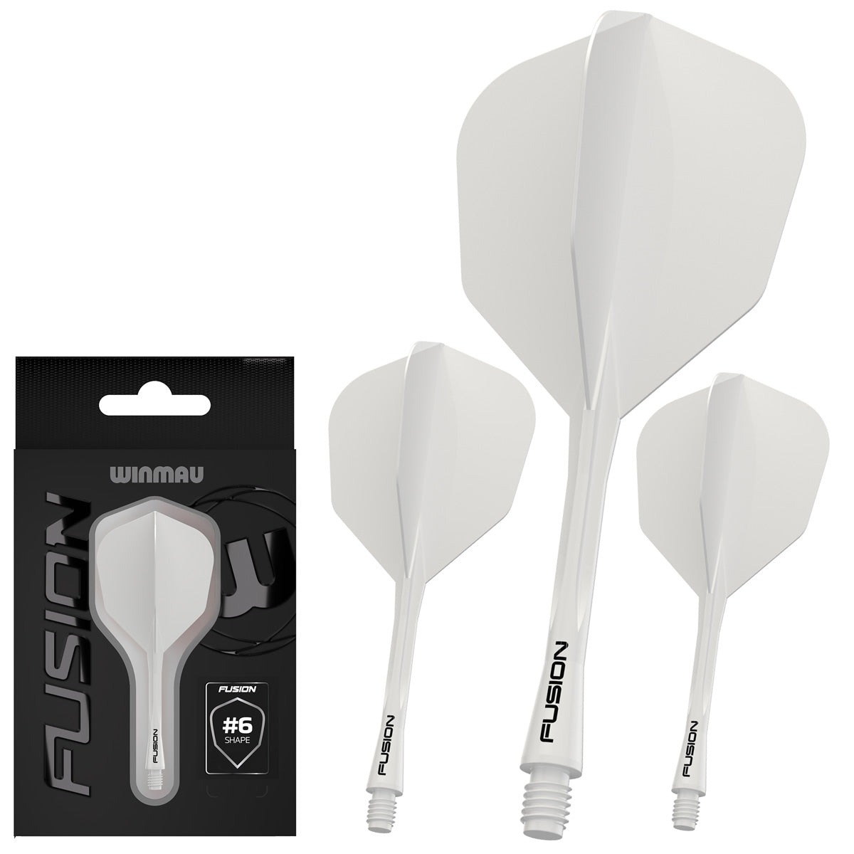 Winmau Fusion Integrated Flight & Shaft White No6