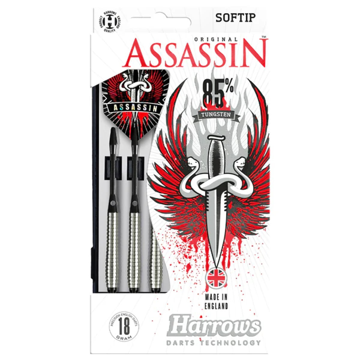 Harrows Assassin 85% Tungsten Ringed Style A Soft Tip Darts