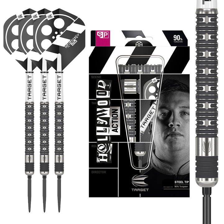 Hollywood Action 90% Tungsten SP Steel Tip Darts by Target