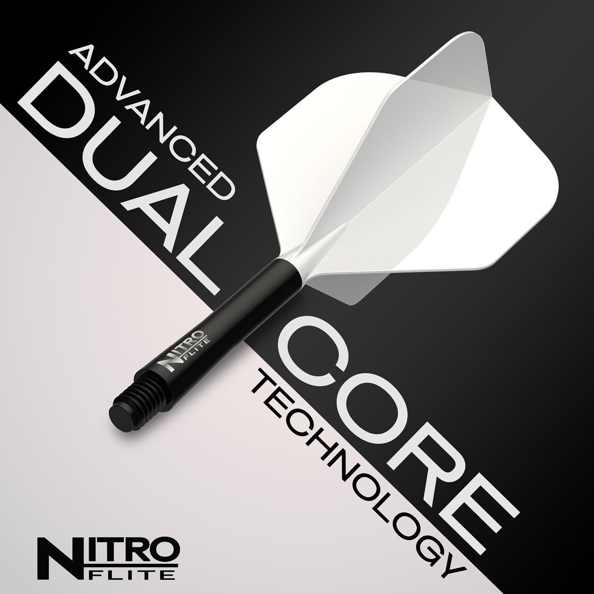 Red Dragon Nitro Flite Integrated Flight & Shaft White & Black