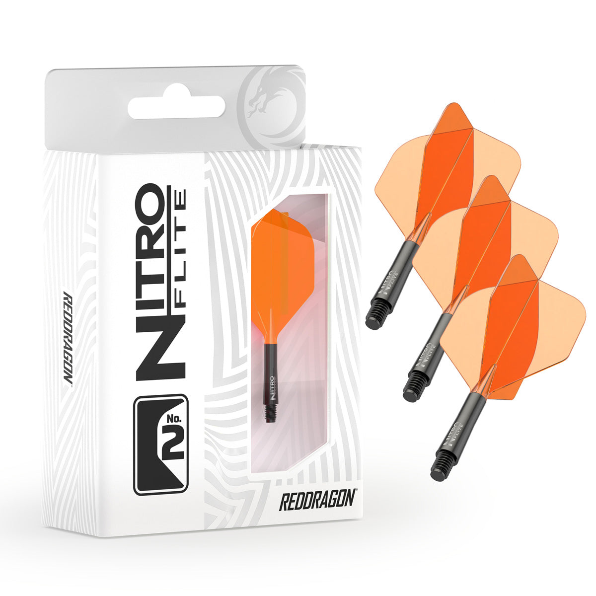 Red Dragon Nitro Flite Integrated Flight & Shaft Orange & Black