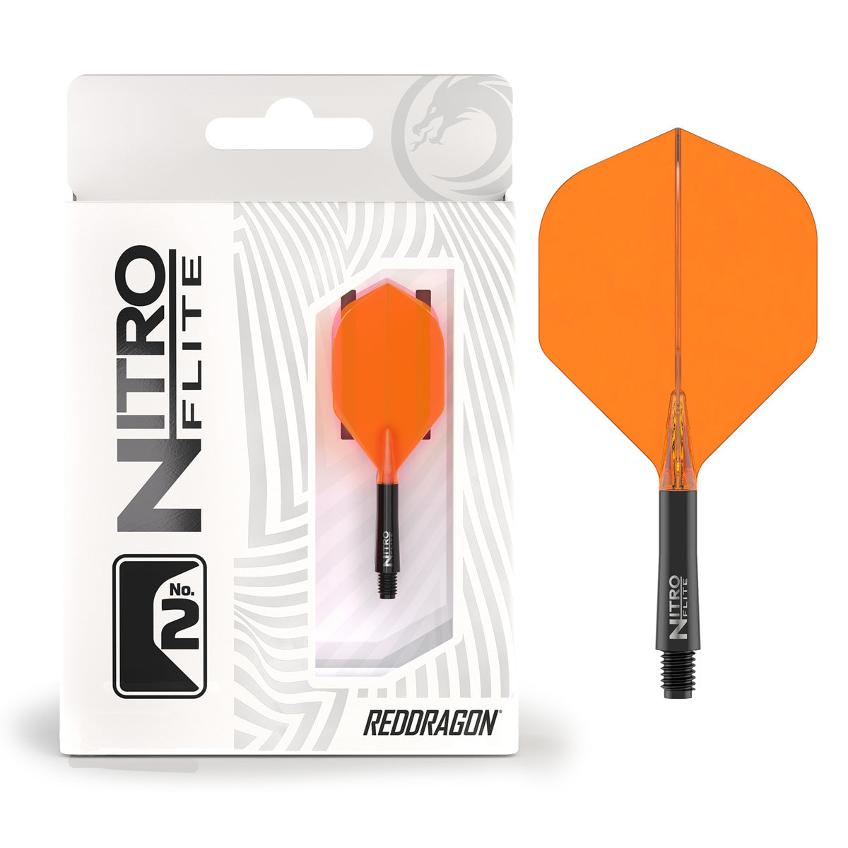 Red Dragon Nitro Flite Integrated Flight & Shaft Orange & Black