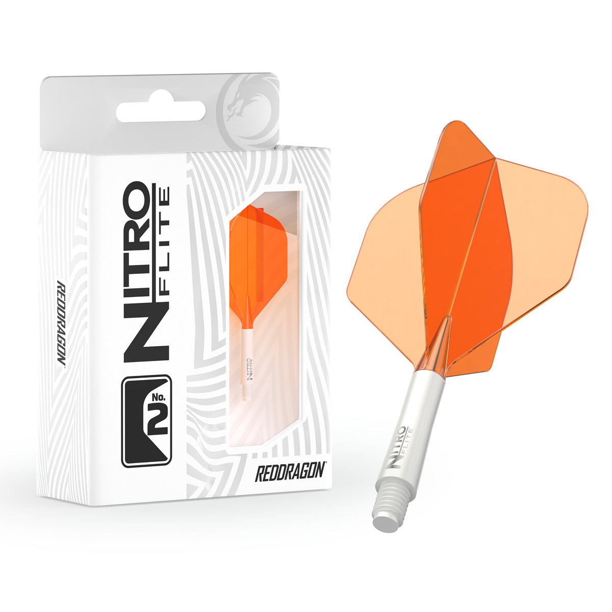 Red Dragon Nitro Flite Integrated Flight & Shaft Orange & White