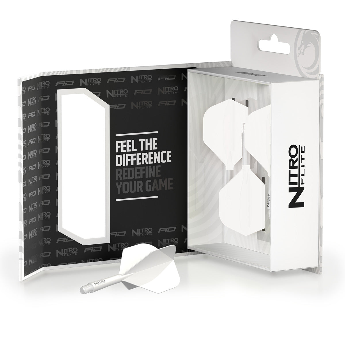 Red Dragon Nitro Flite Integrated Flight & Shaft White