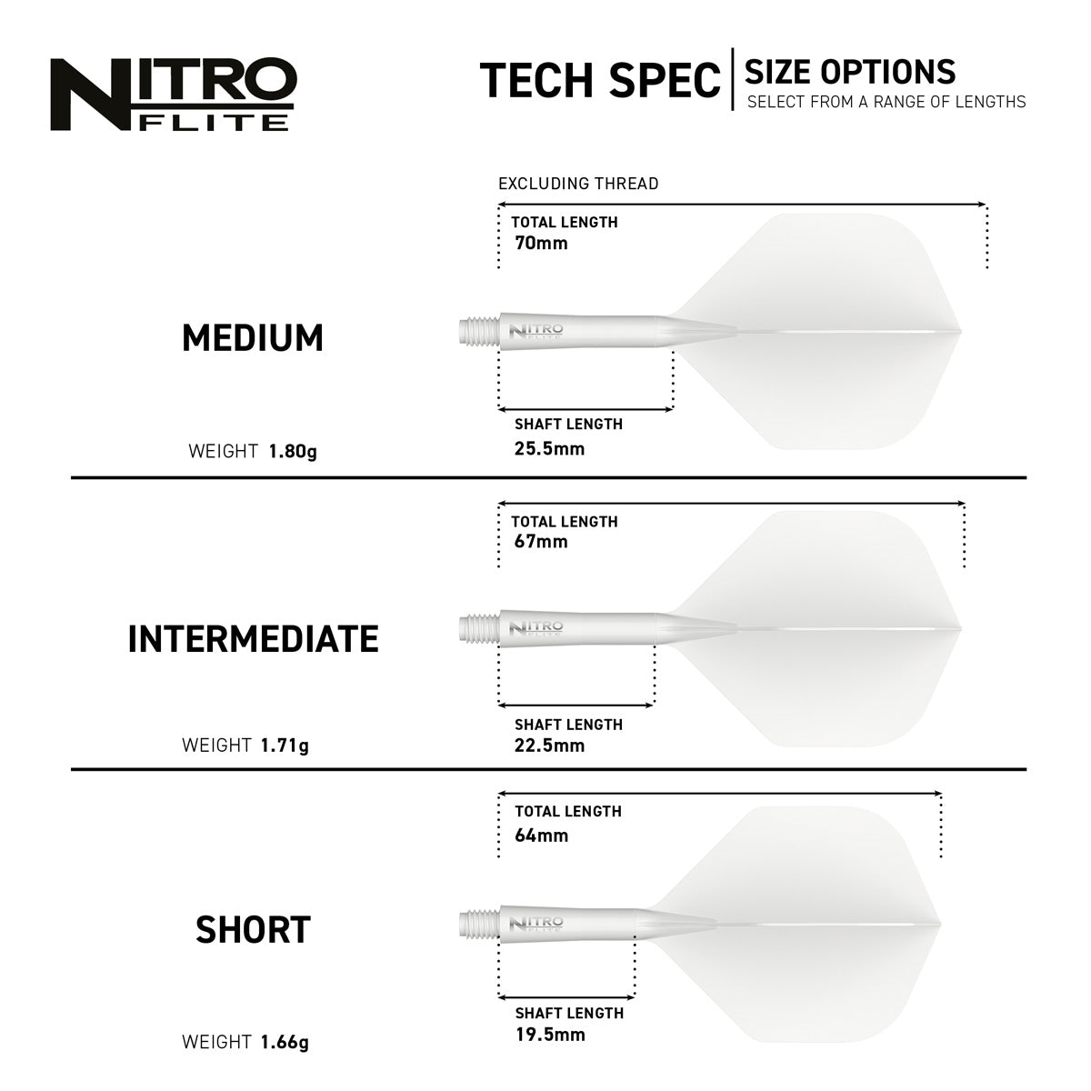 Red Dragon Nitro Flite Integrated Flight & Shaft White