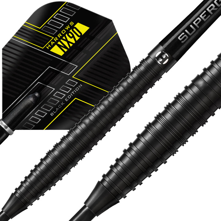 NX90 Black Edition 90% Tungsten Steel Tip Darts by Harrows