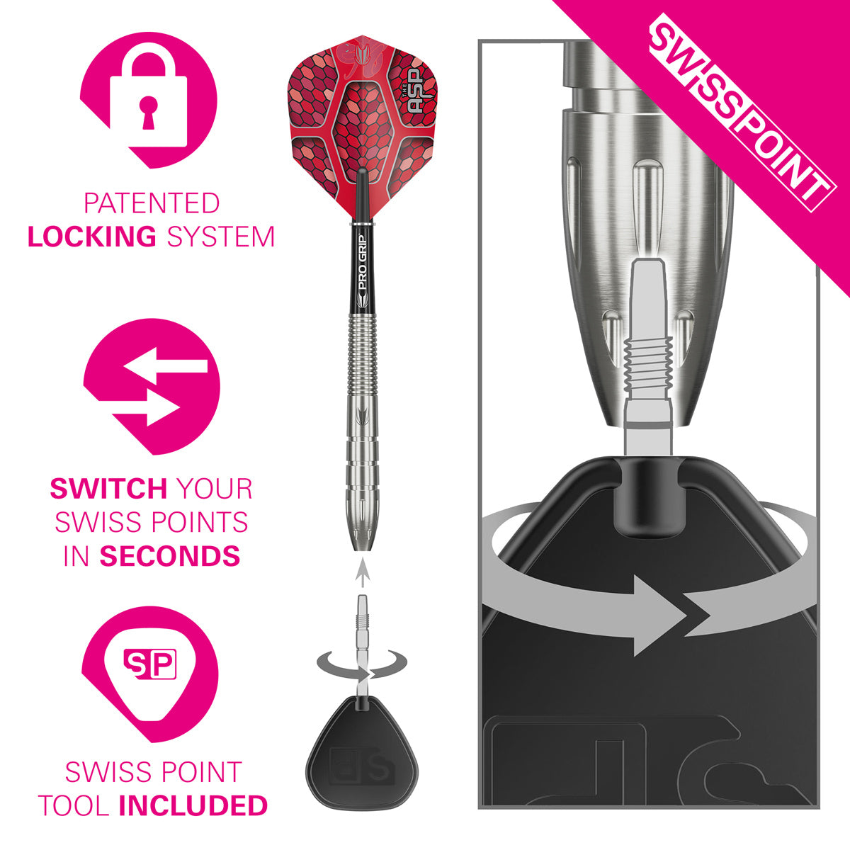 Nathan Aspinall G1 90% Tungsten SP Steel Tip Darts by Target