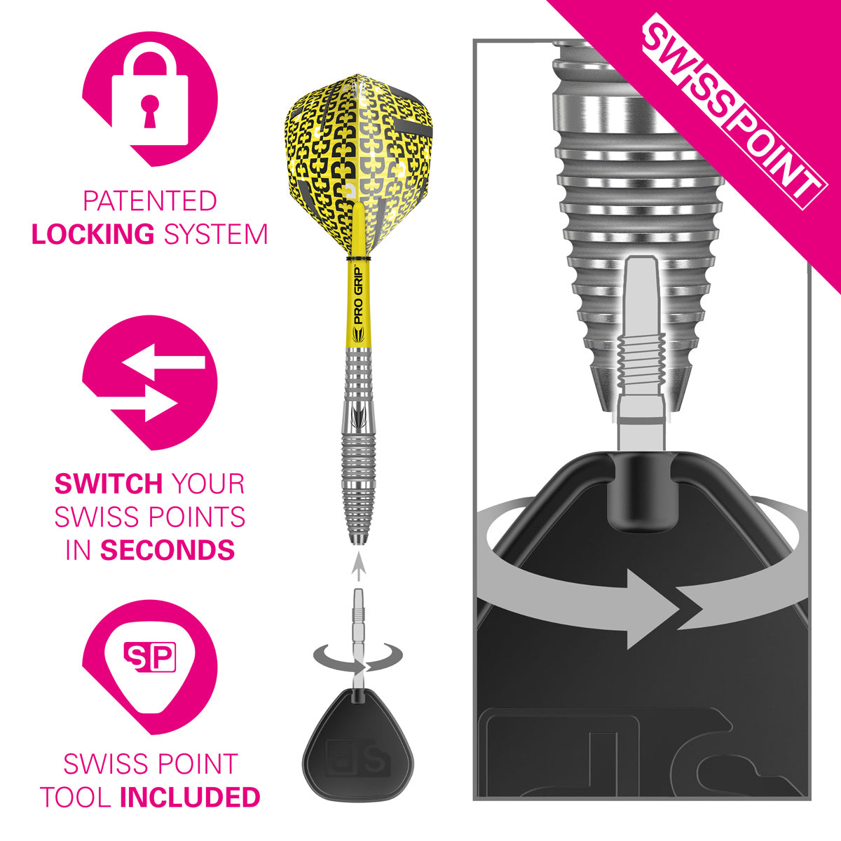 Bolide 05 Swiss Point 90% Tungsten Steel Tip Darts by Target