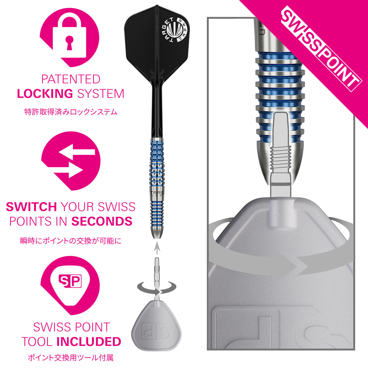 Target Japan Sereno G2 90% Tungsten SP Steel Tip Darts