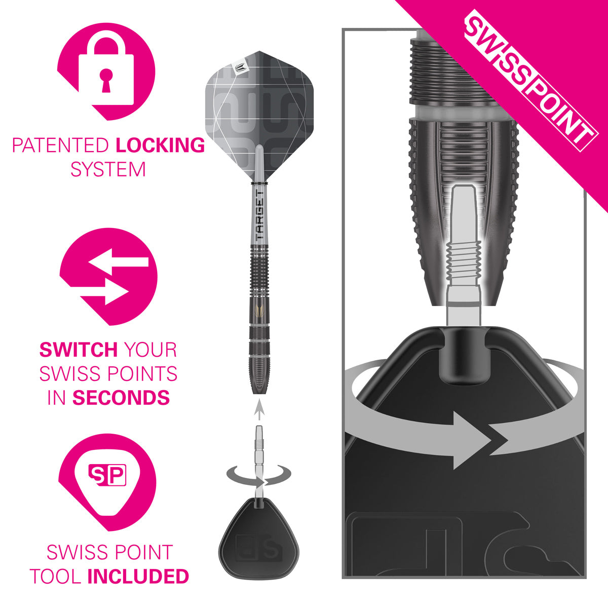 Aspinall x Echo 90% Tungsten SP Steel Tip Darts by Target