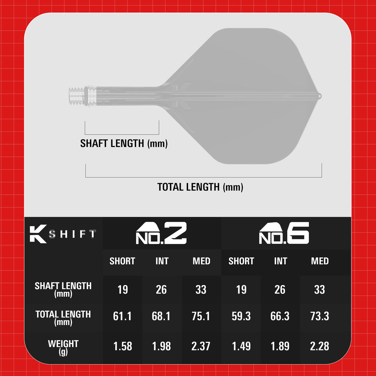 Target K-Shift White No2 Integrated Flights & Shafts