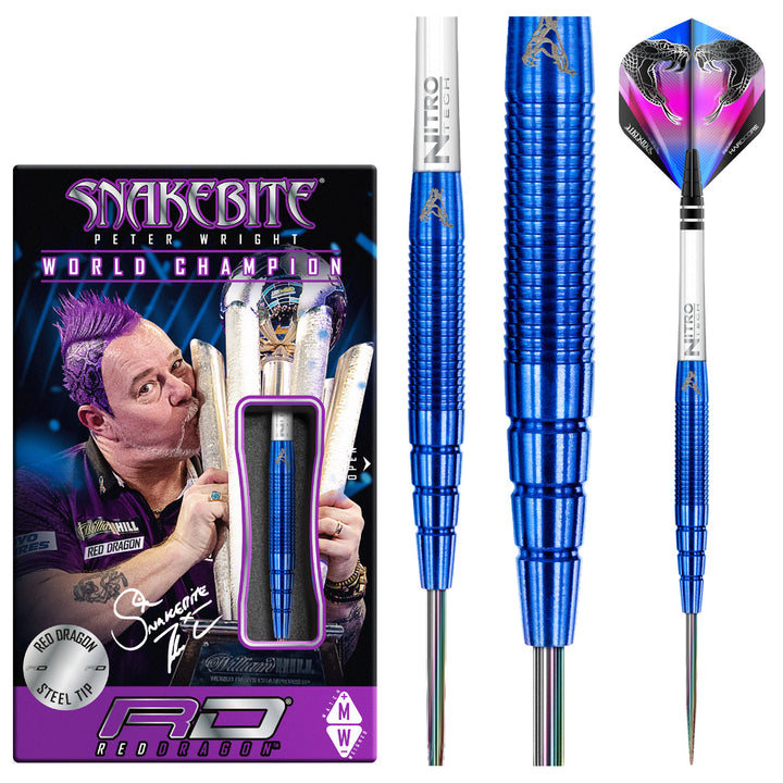 Peter Wright PL15 Blue 90% Tungsten Steel Tip Darts by Red Dragon