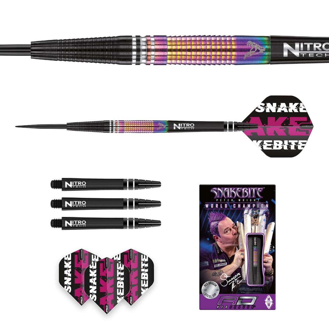 Peter Wright World Champion Tapered SE 90% Tungsten Steel Tip Darts by Red Dragon